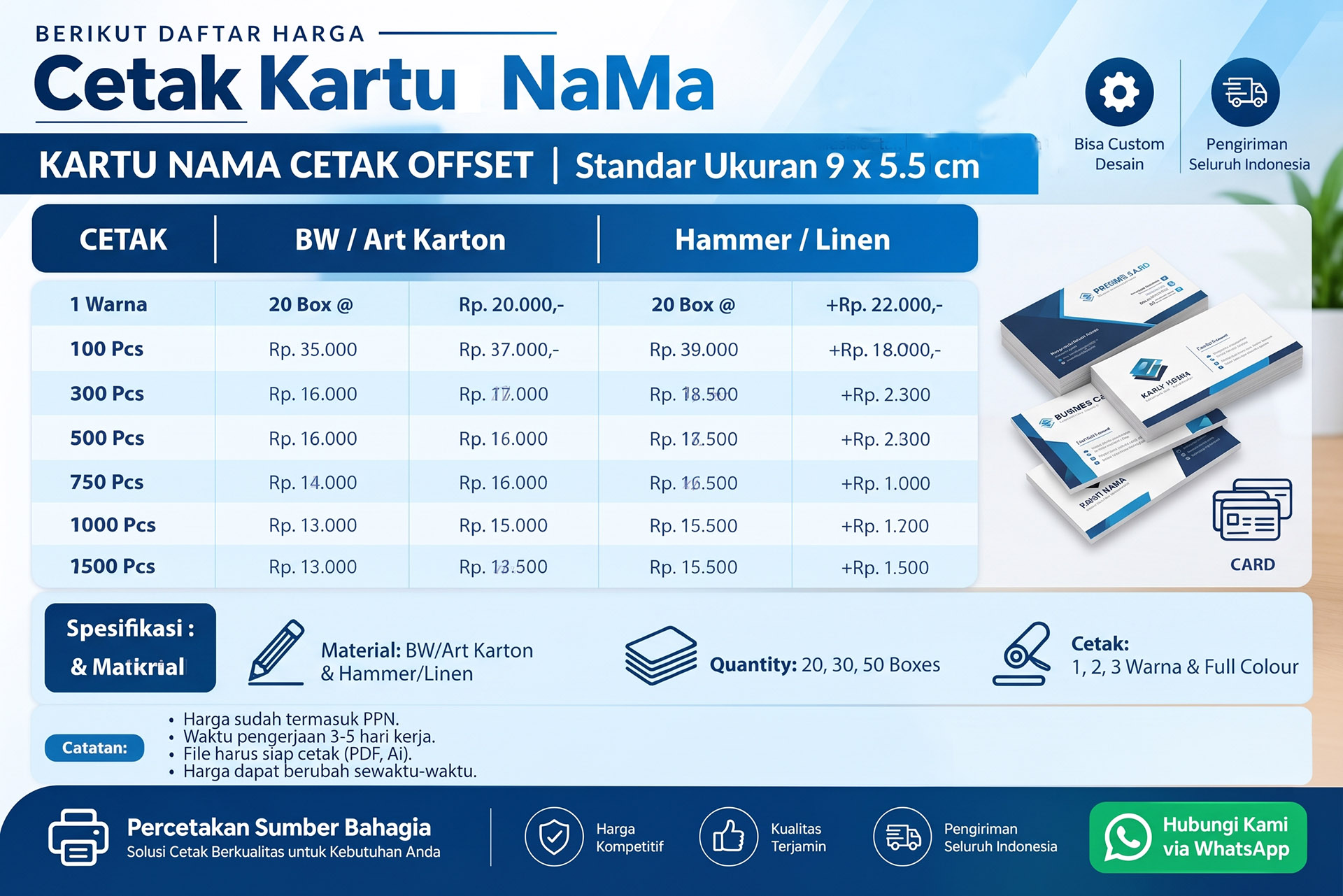 Harga Cetak Kartu Nama